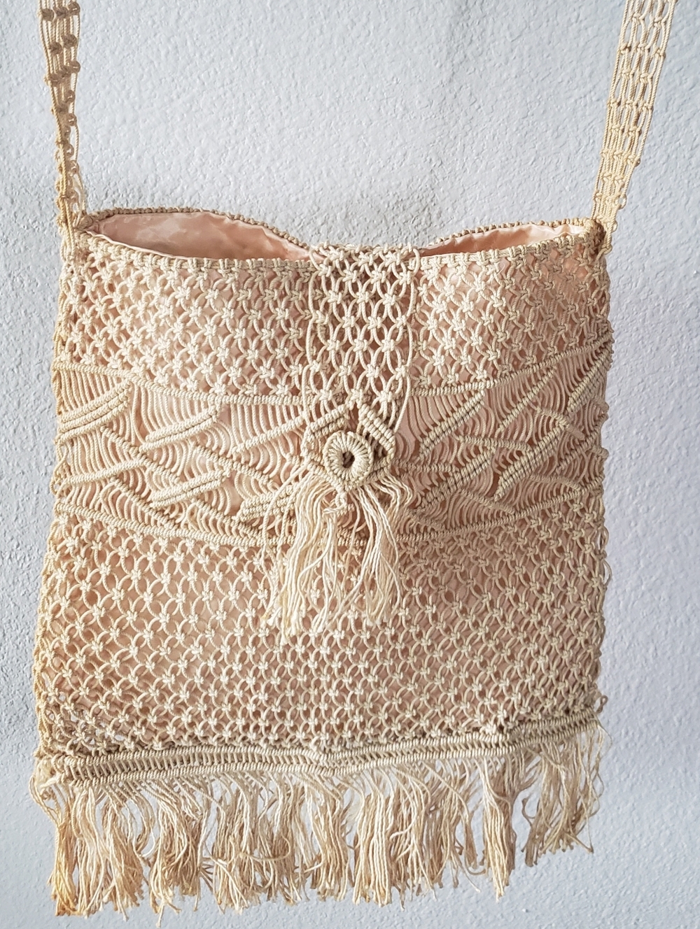 Vintage Large Macrame Shoulder Bag